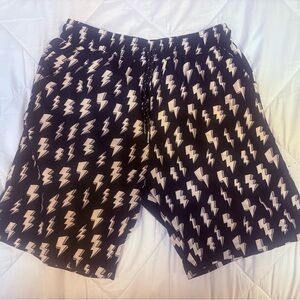 Black and White Patterned Casual Shorts